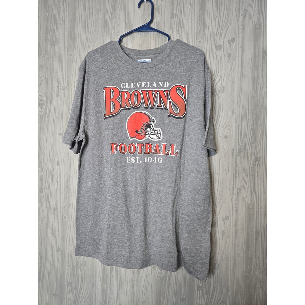 NFL Team Apparel Cleveland Browns Shirt Mens Large Gray Football Graphic Tee NEW